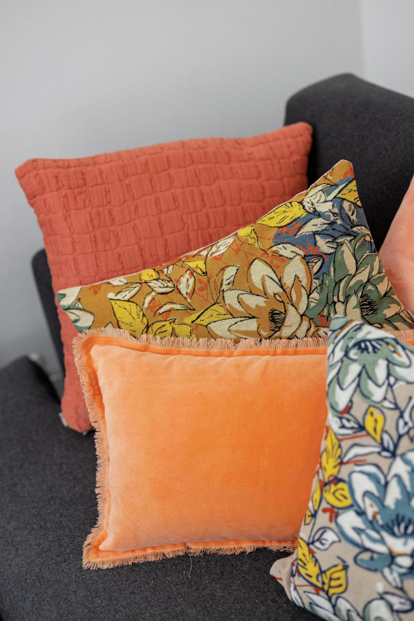 Coussin uni Fara Goyave 30 X 50