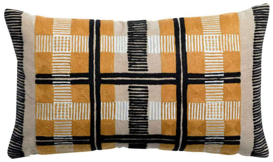 Coussin brodé Eden Ocre 30 X 50