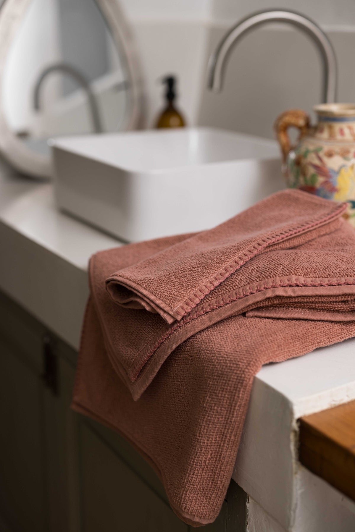 Drap de douche Bora Terracotta 70 x 130