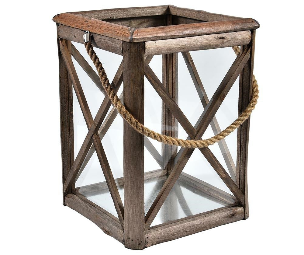 Très grande LANTERNE 45 cm en bois recyclé 3A