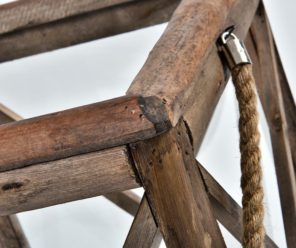 Très grande LANTERNE 45 cm en bois recyclé 3A