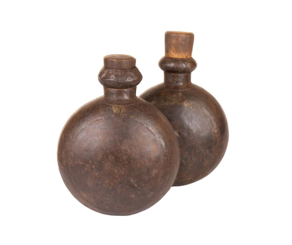 Flacon vintage en métal patiné et recyclé GLOBO 34cm