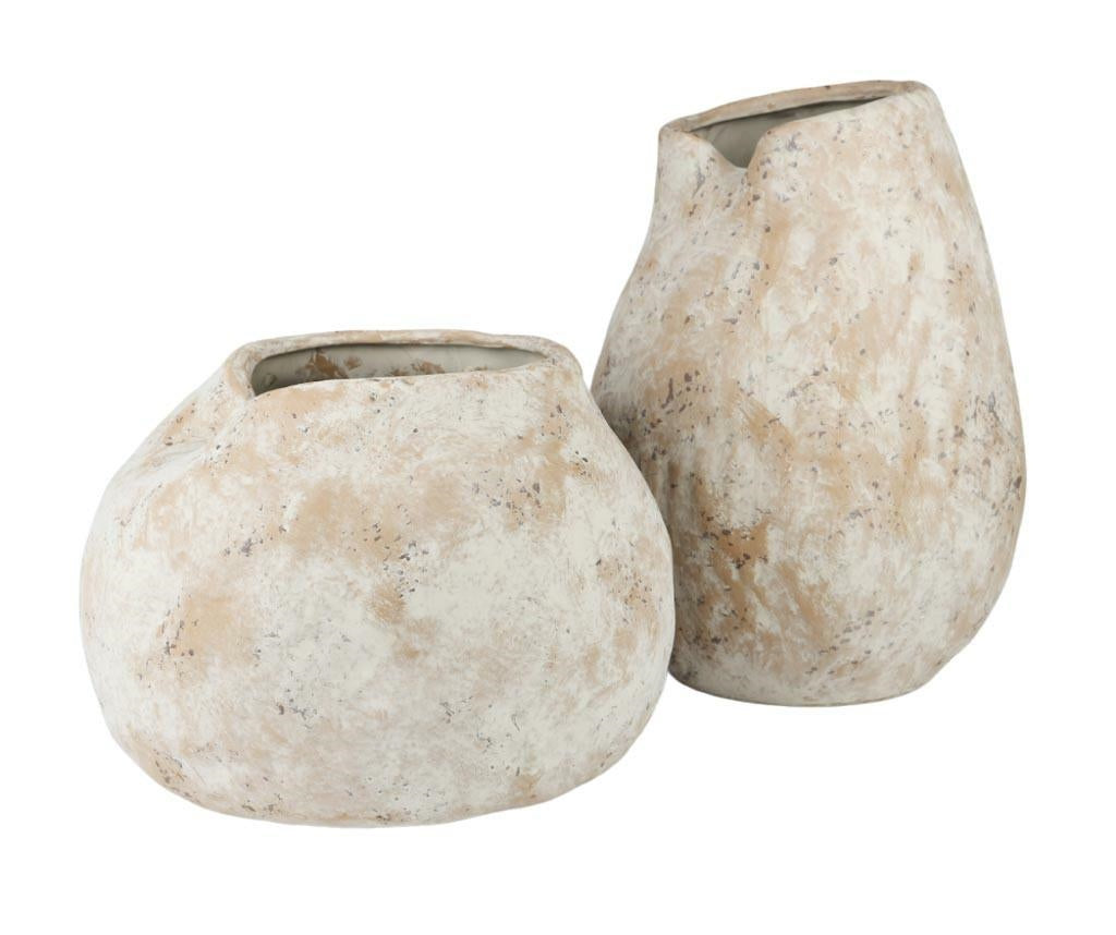 Vase haut en céramique mat TOLEDO beige 29.5cm