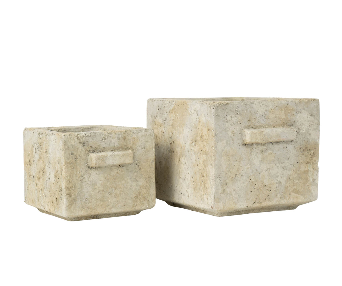 Cache pot de forme carré en terre cuite brut naturel SIROCCO 1B