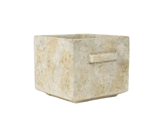 Cache pot de forme carré en terre cuite brut naturel SIROCCO 1A