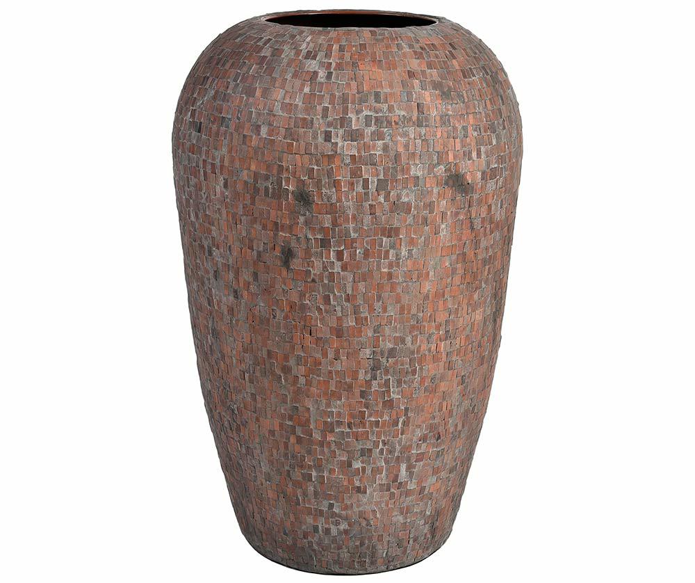 Vase en métal et tessons brique/brun/cuivre SIROCCO A