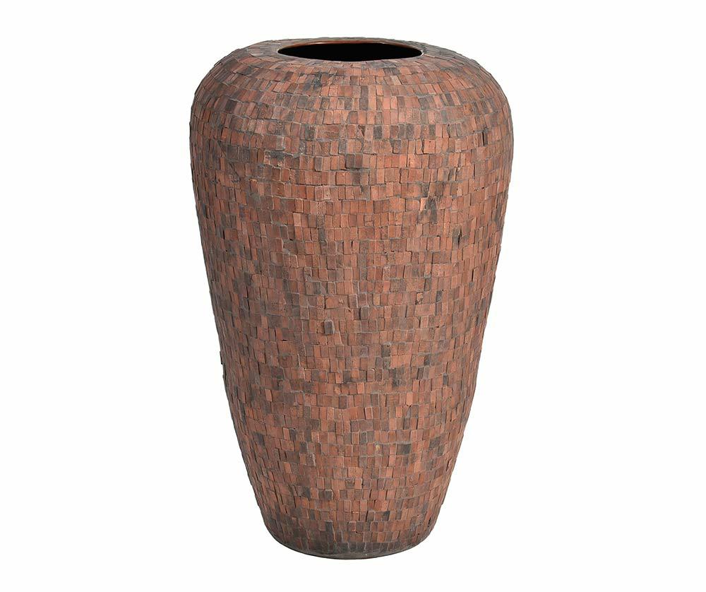 Vase en métal et tessons brique/brun/cuivre SIROCCO B