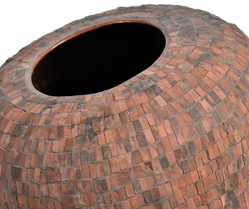 Vase en métal et tessons brique/brun/cuivre SIROCCO A