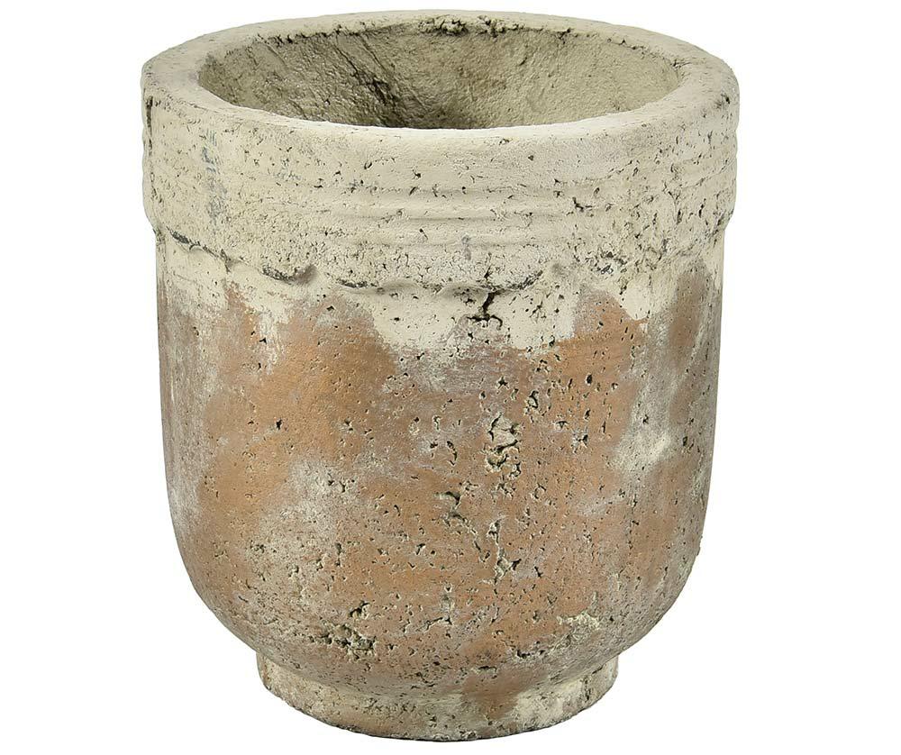 Cache pot en béton brut lin/brique ROMA 5A