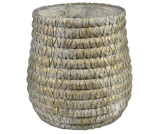 Cache pot en béton brut patiné vieil or TOLEDO 6A