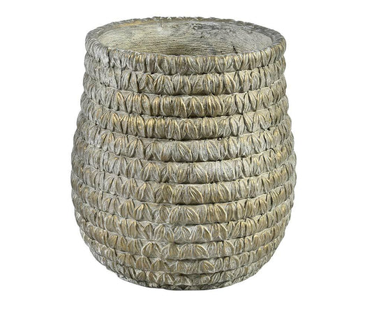 Cache pot en béton brut patiné vieil or TOLEDO 6B