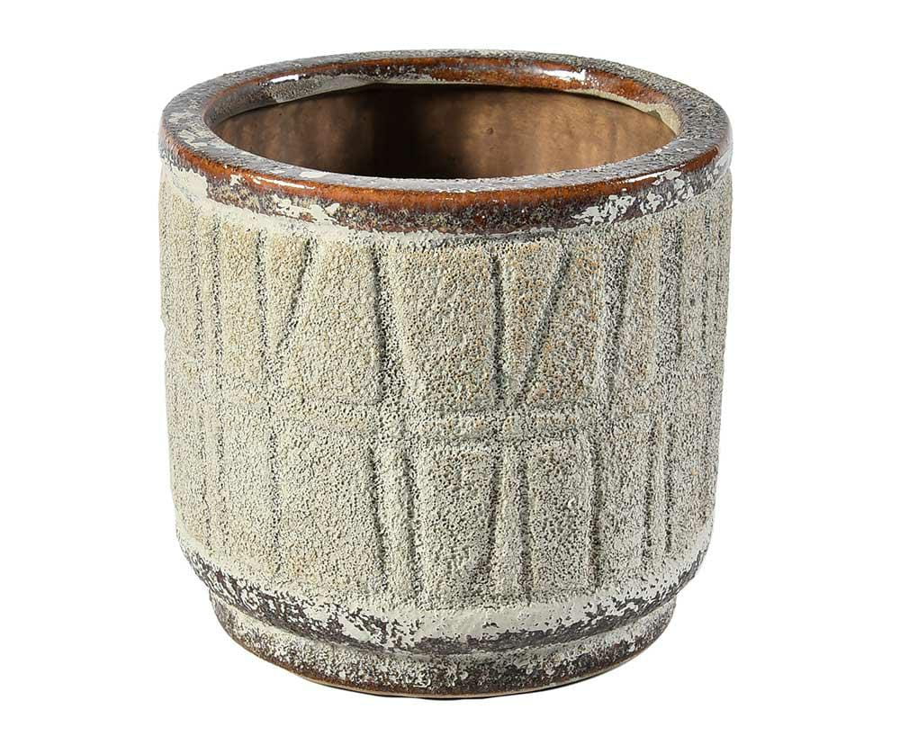 Cache pot en terre cuite brun/lin TOLEDO 2B