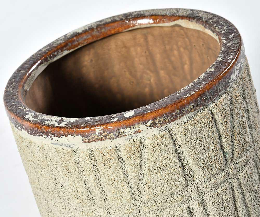 Cache pot en terre cuite brun/lin TOLEDO 2B