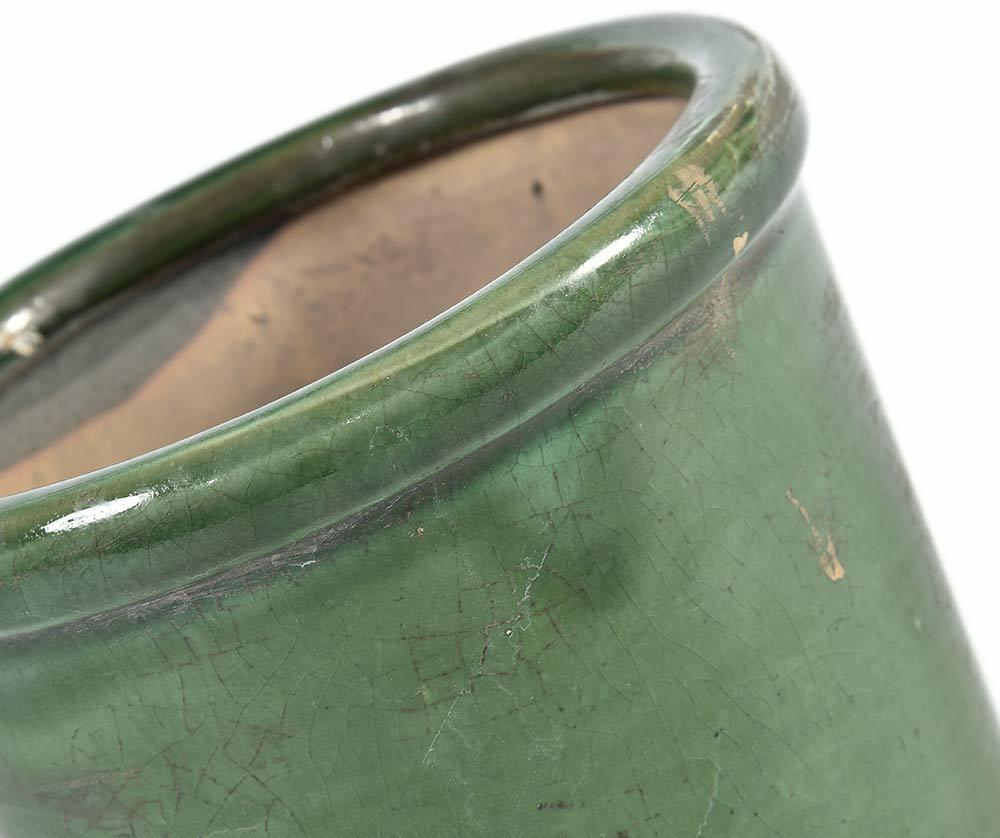 Cache pot vert en céramique émaillée VERONA 12.5cm