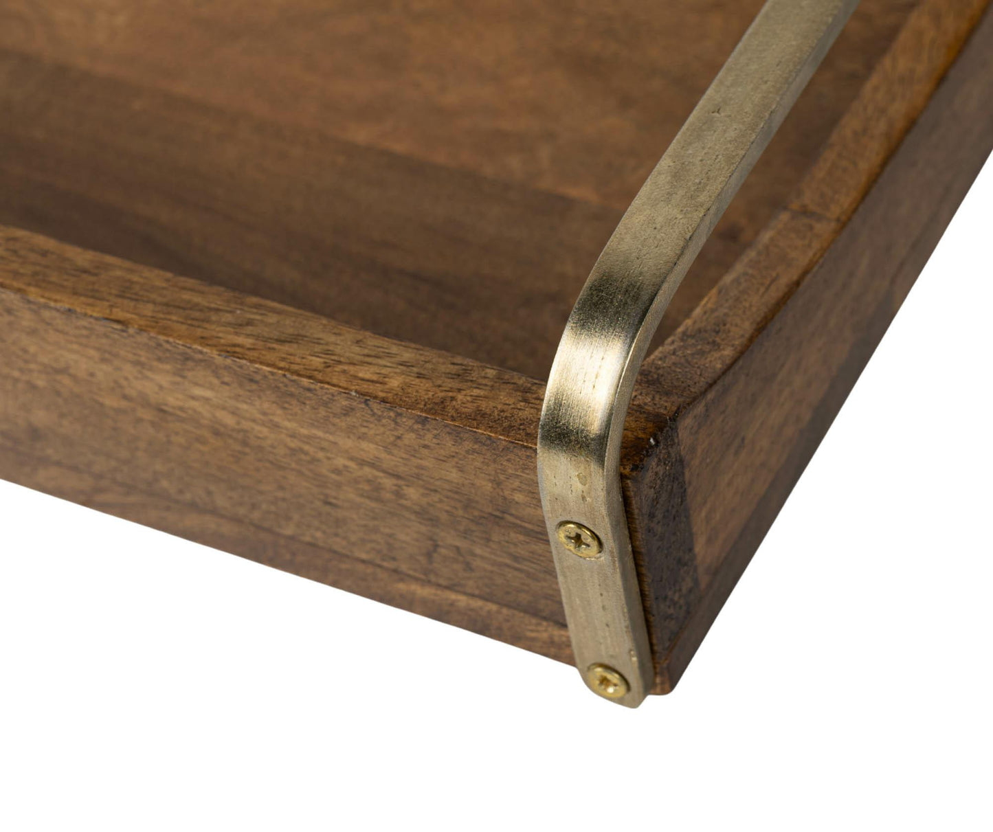 Plateau en manguier et laiton TACA 2B petit modèle