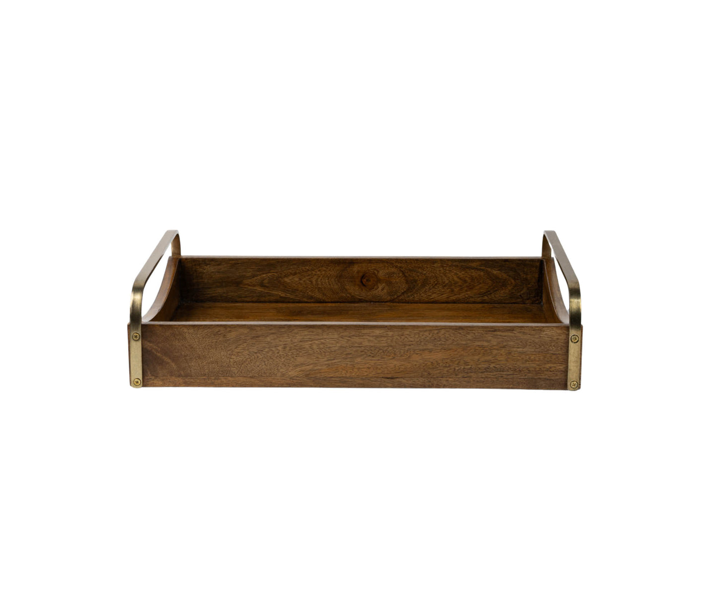 Plateau en manguier et laiton TACA 2B petit modèle