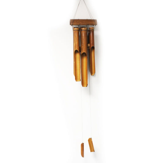 Carillon a vent en bambou 6 tubes moyens- finition naturelle