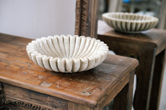 Coupe en marbre beige MARBELLA 31cm de diamètre