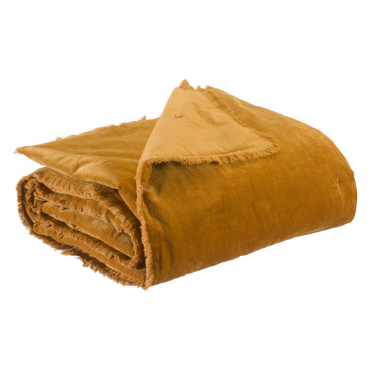 Plaid uni Fara Safran 135 x 200