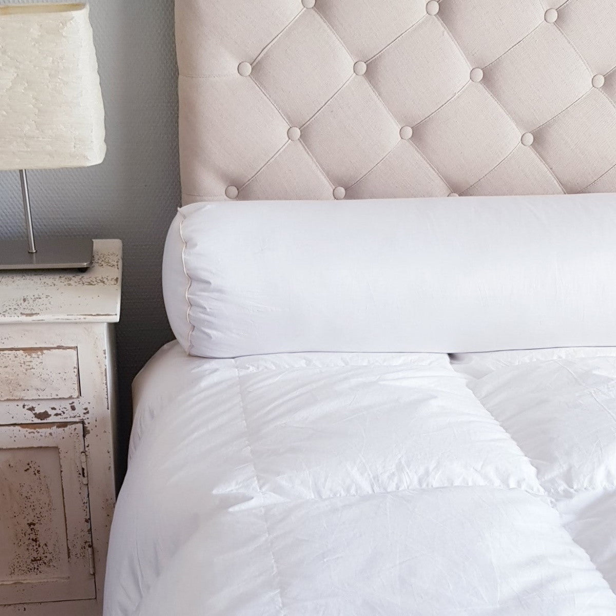 Traversin 140 cm - MOELLEUX - 90% duvet de canard - coton BIO